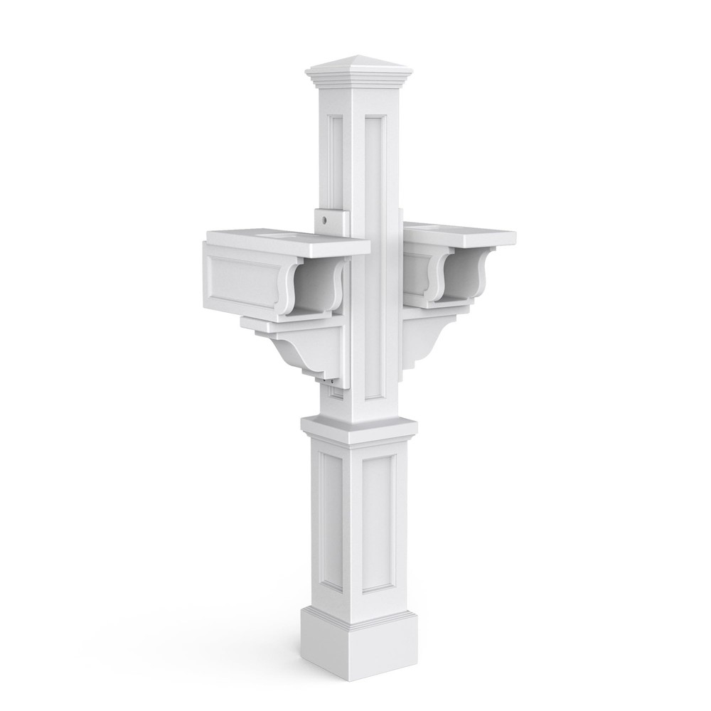 Mayne Rockport Double Traditional Plastic Mail Post in White