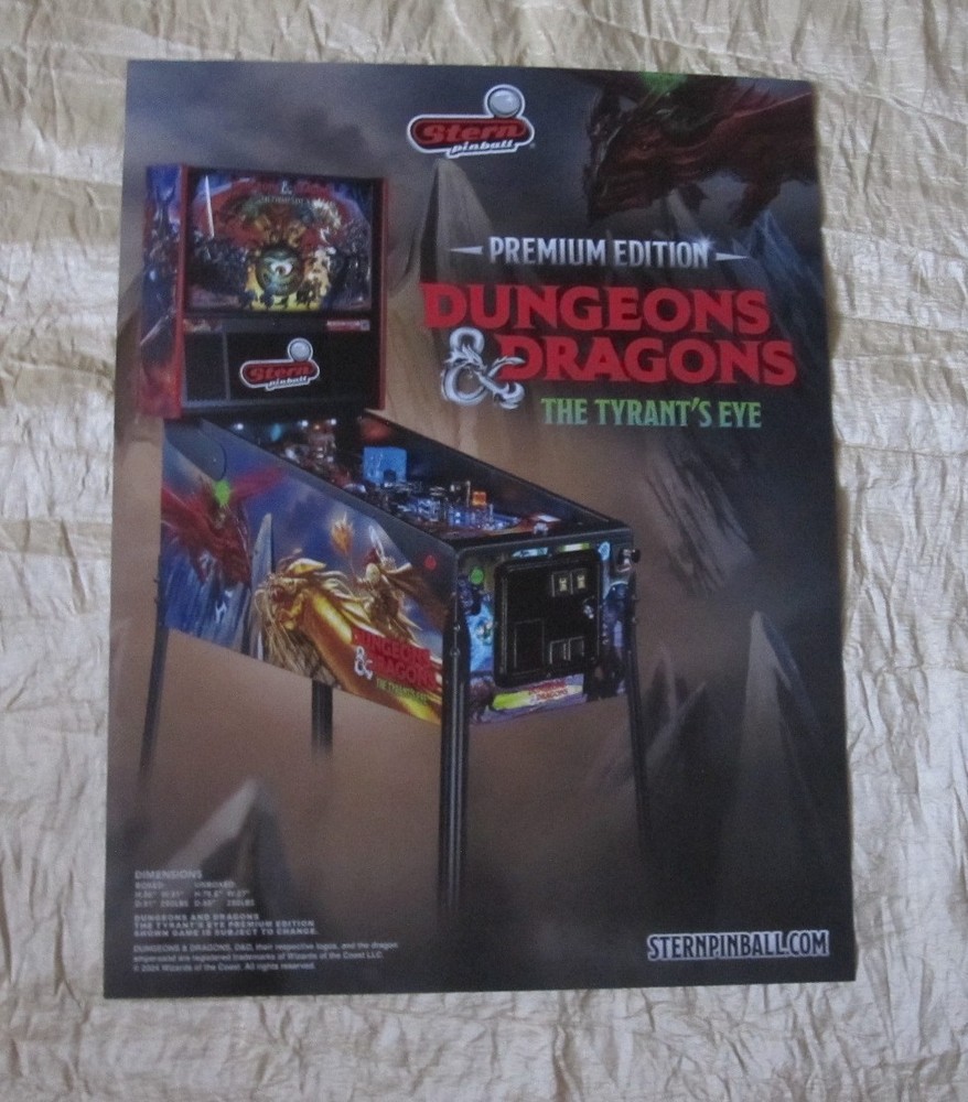 2024 STERN DUNGEONS & DRAGONS PREMIUM PINBALL FLYER