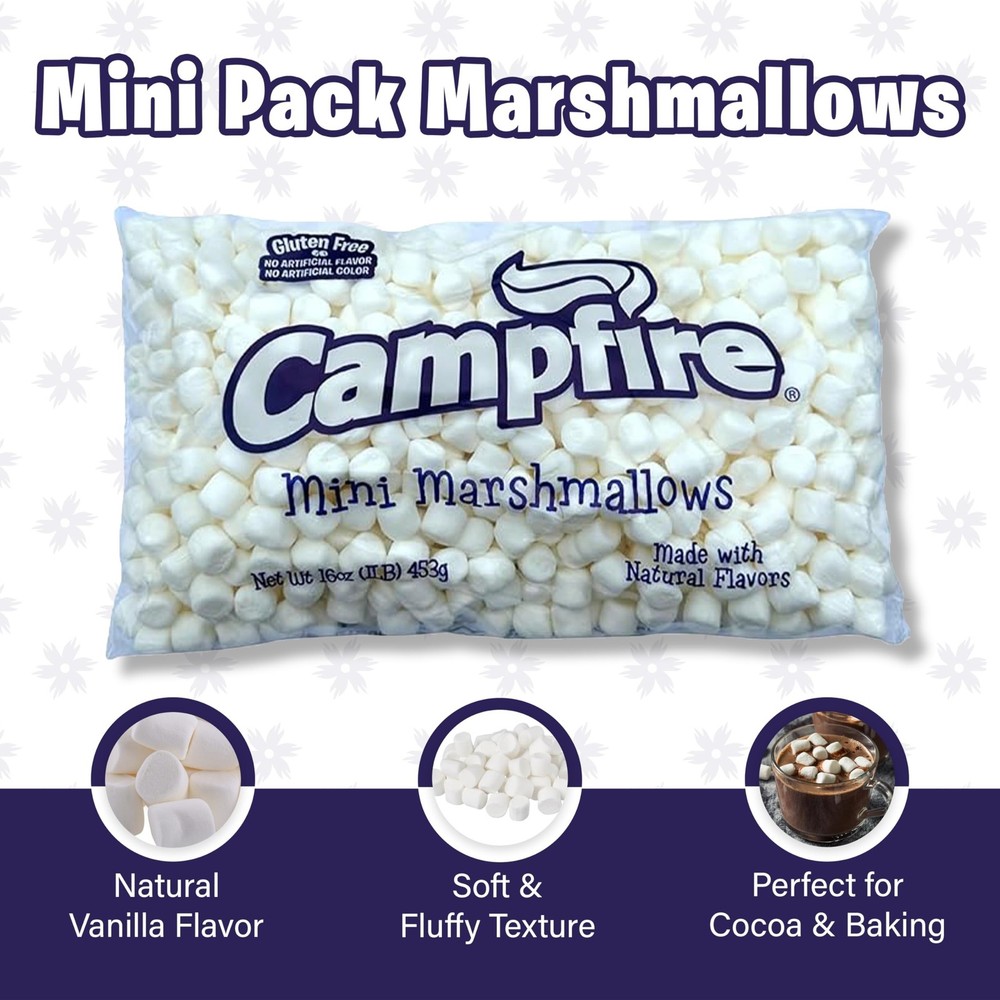 [Mini] Case Pack 12 Pounds Bulk Campfire Mini Marshmallows - (12) One Pound B...