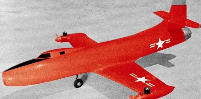 Douglas D-558 Skystreak 28" Wingspan RC Model Airplane Printed Plans & Templates