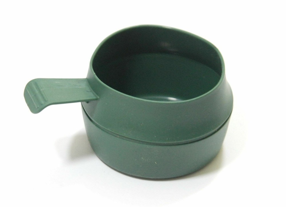 FLEXI CUP MUG OLIVE - COLLAPSIBLE FOLDING CAMP MESS - ARMY MILITARY PLASTIC