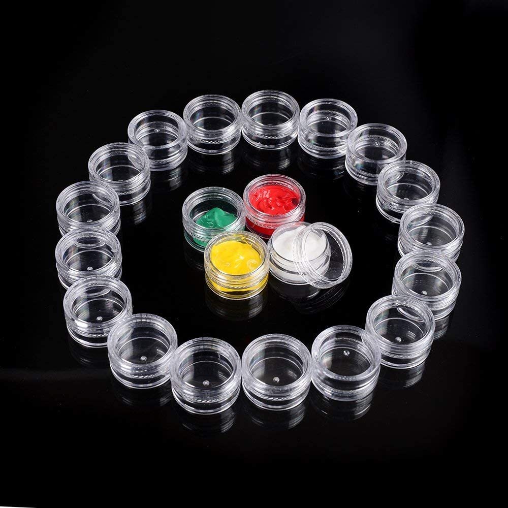 2g-10g Empty Clear Plastic Sample Travel Jar Container Round Cosmetic Makeup Pot
