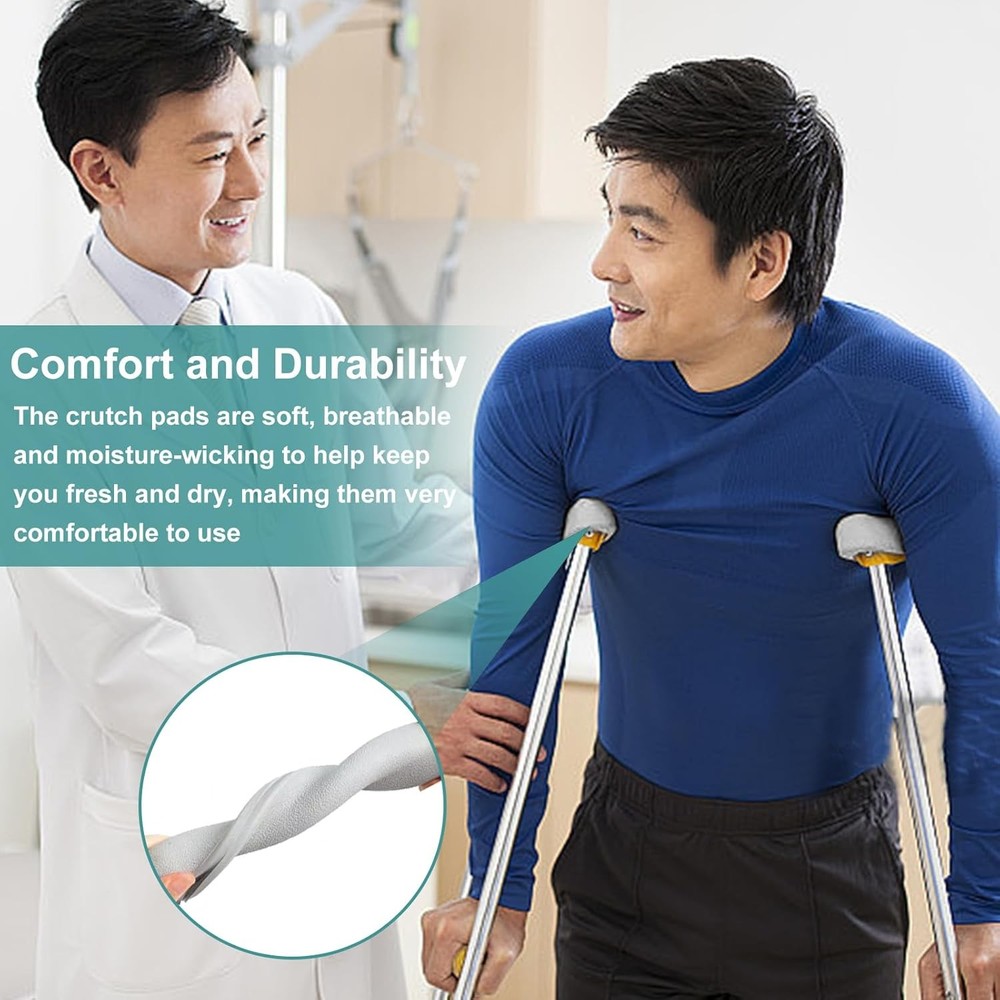 Replacement Crutch Pads 6 Pieces Crutch Accessory Replacement Kit with Armpits H