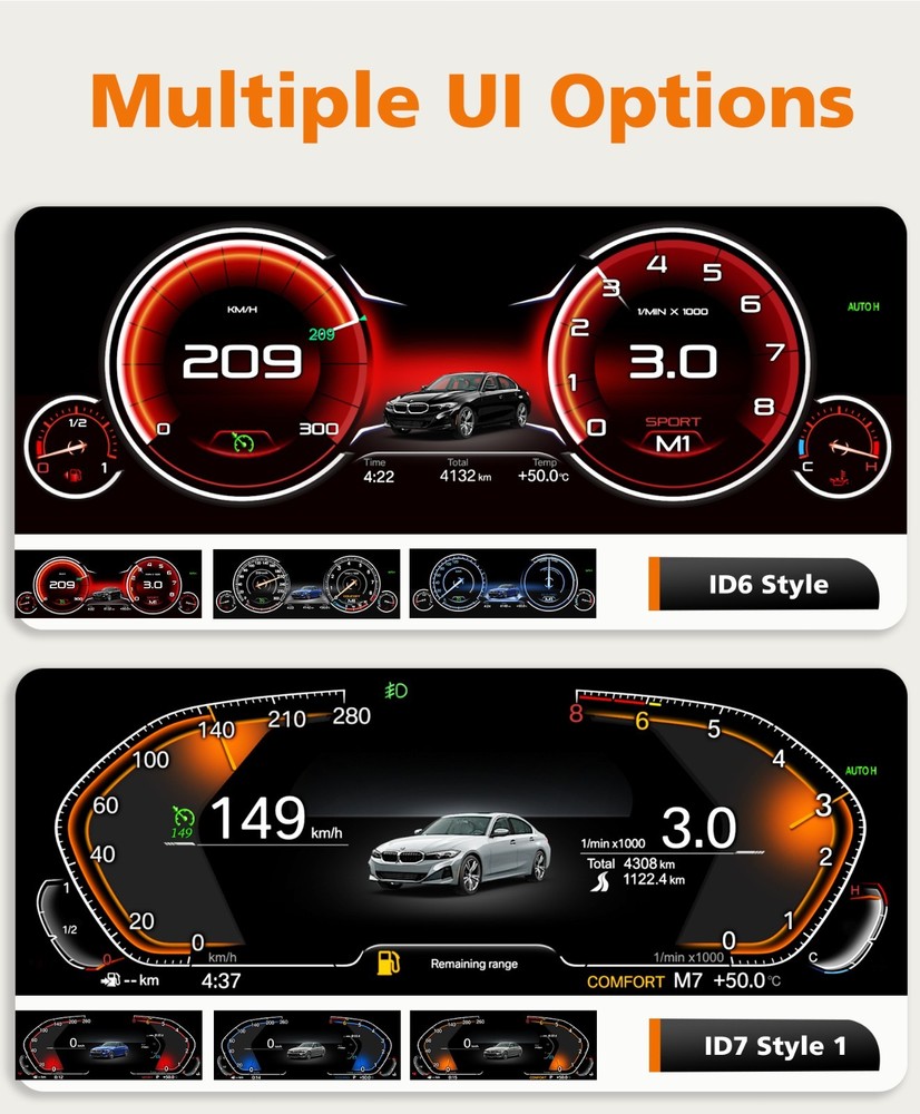 For BMW 3 Series E90/E91/E92/E93 2005-2012 Car LCD Digital Dashboard Instrument