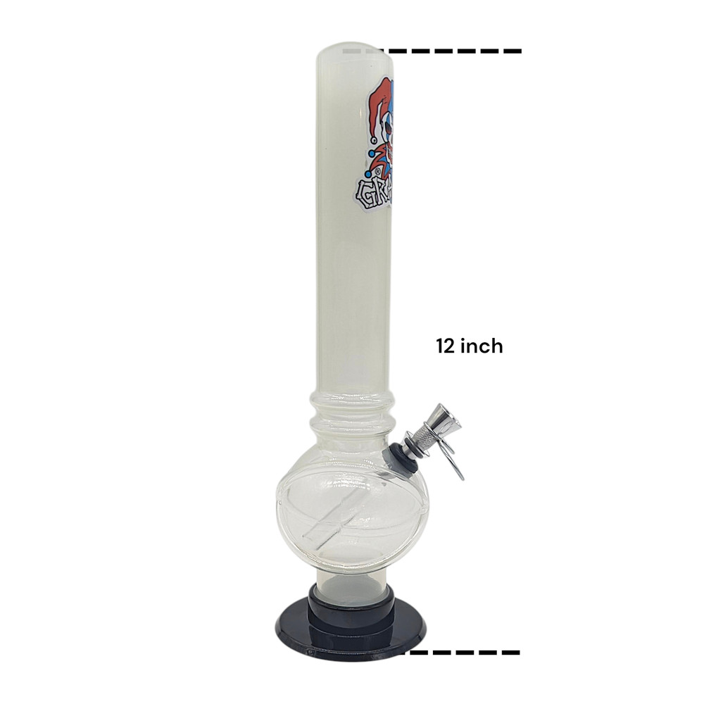 12" Graffix Bubble Acrylic Waterpipe Pull Stem Bowl Bong
