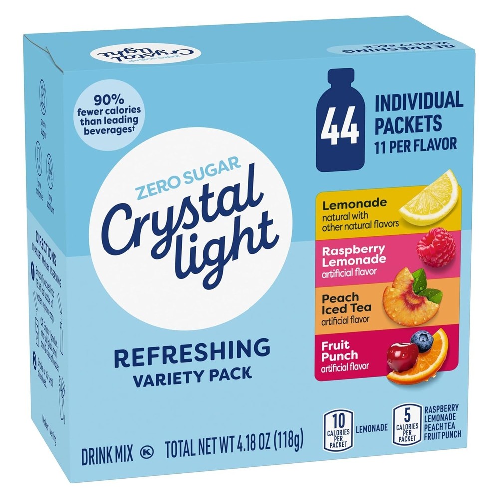 Refreshing Drink Mix Variety Pack – 44 Zero Sugar Packets for Anytime Hydration
