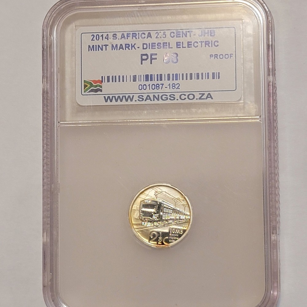 JHB DIESEL ELECTRIC TRAIN 2014 SOUTH AFRICA SILVER PROOF 2.5 CENT TICKEY 2 1/2 C