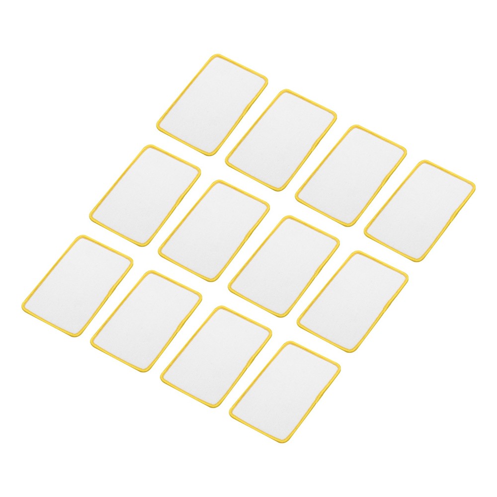 60pcs Sublimation Patch Blank Rectangle White with Yellow Border