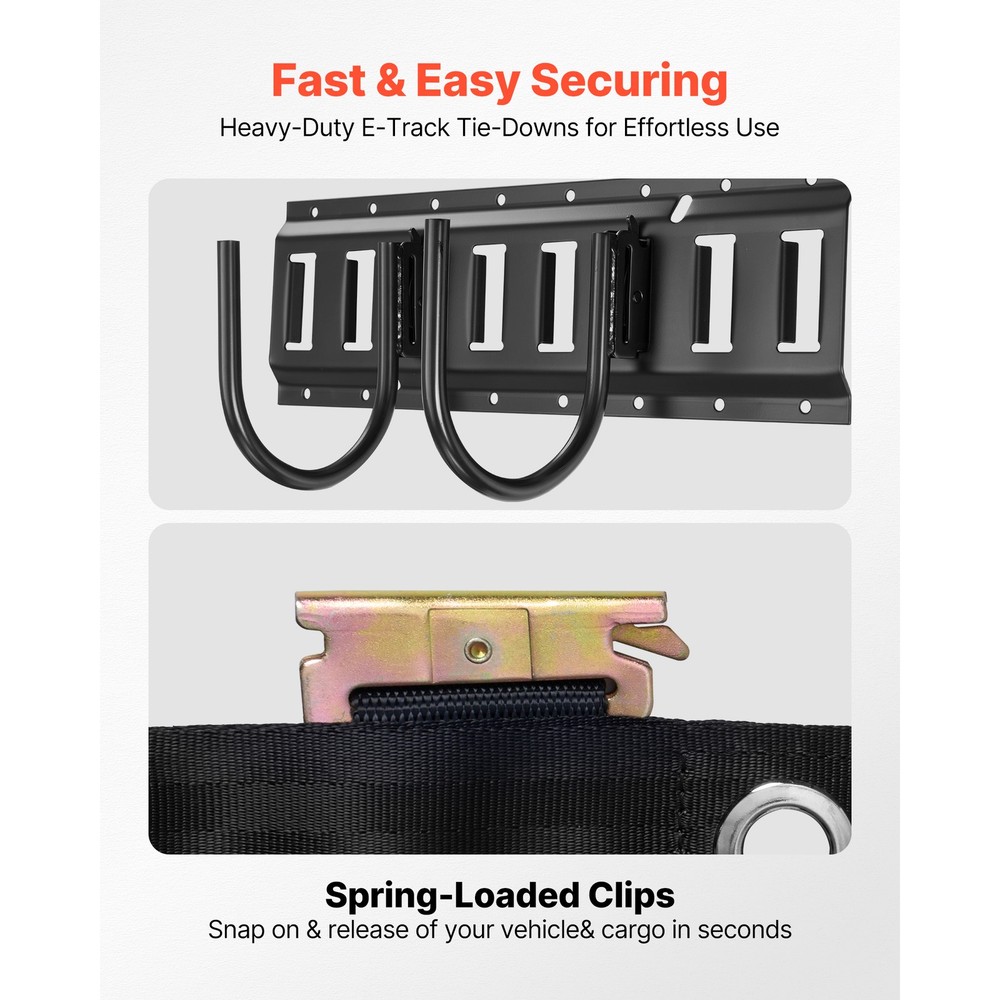Uimoso E-Track Tie-Down Rail Kit 1.3 ft with 19-Piece Accessory Set