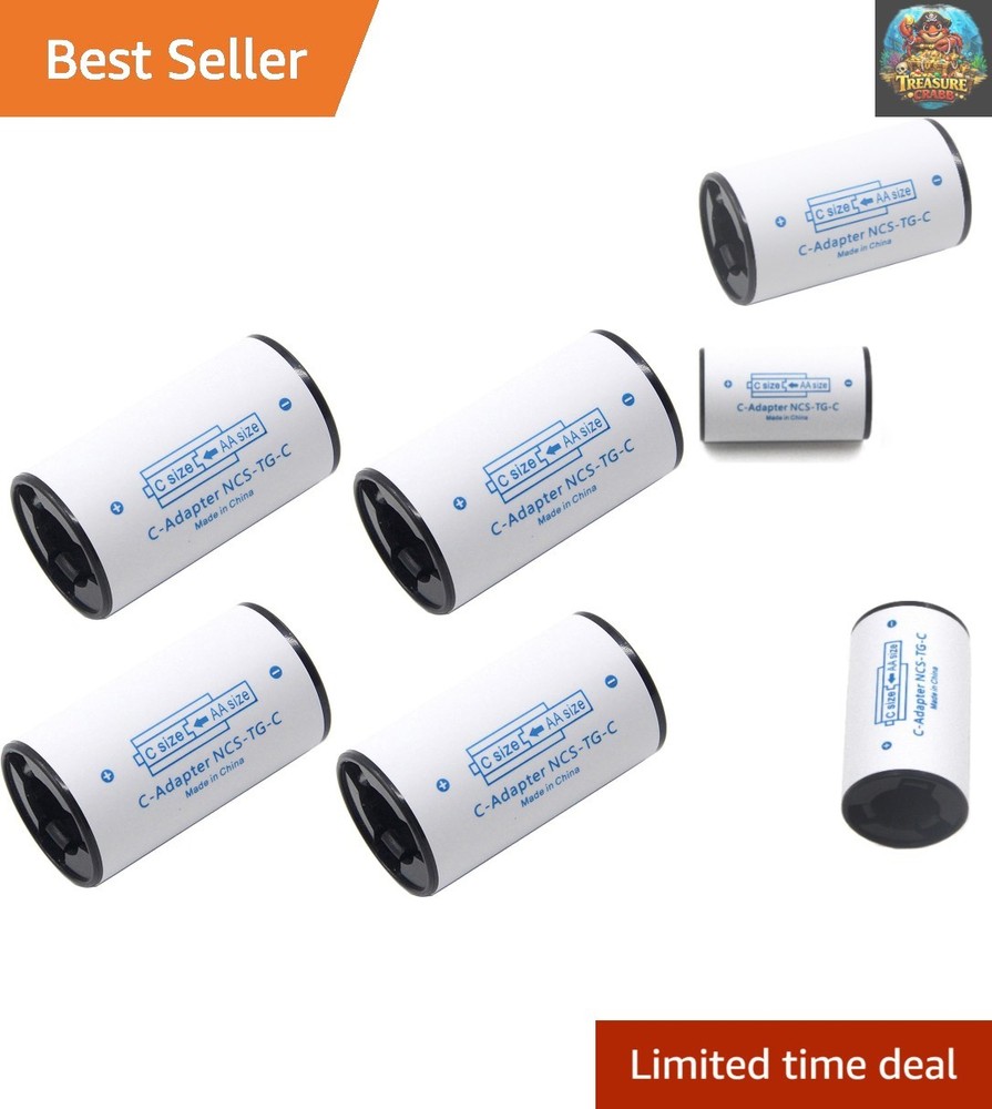 4-Pack AA to C Battery Converter Adapters - Lightweight and Portable Solution