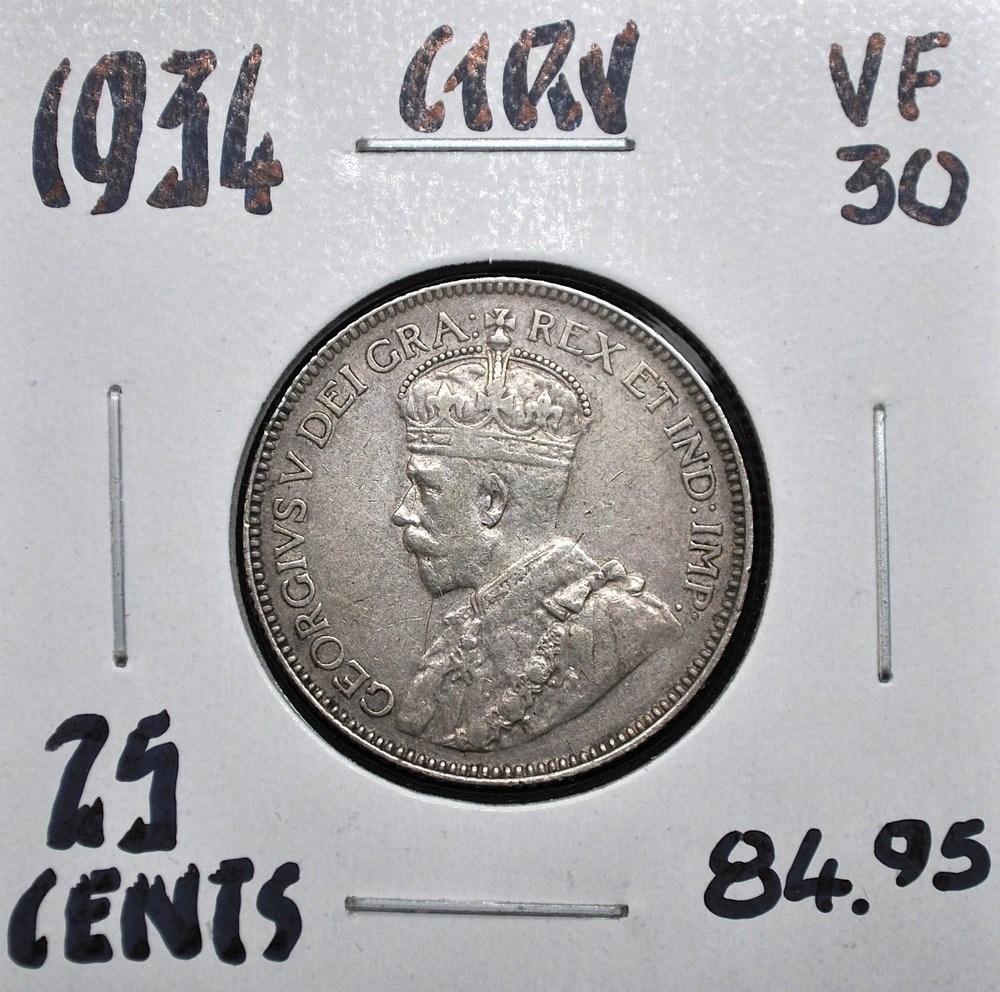 1934 Canada 25 Cents