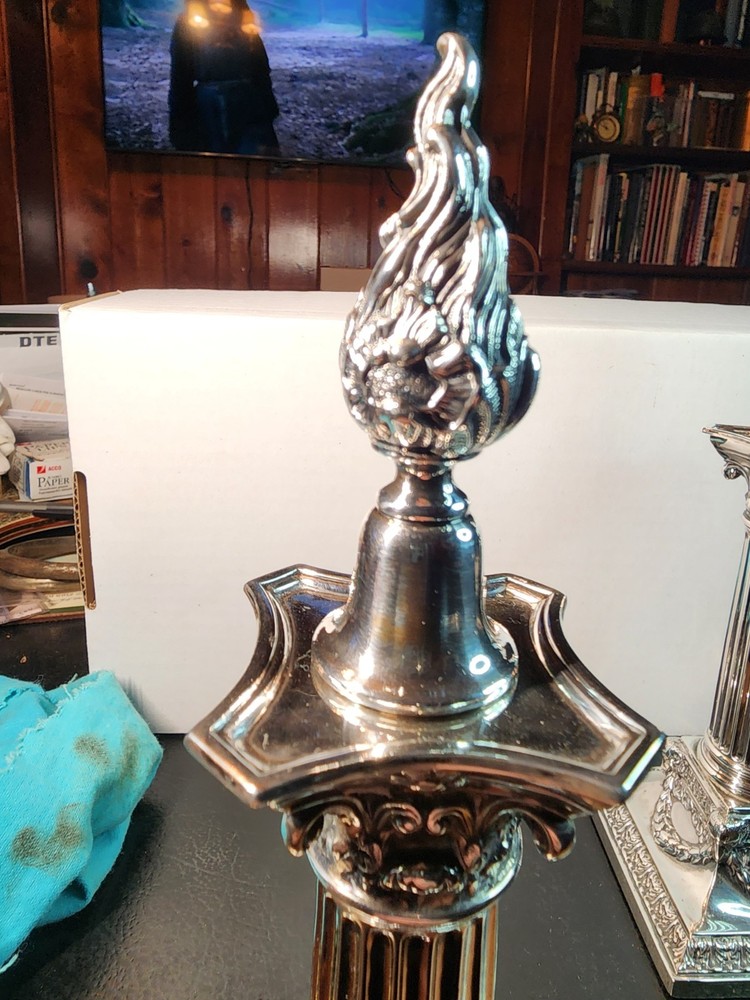 Martin Hall & Co Sterling Silver Corinthian Column Candlesticks