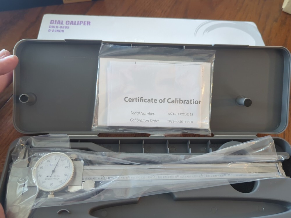 Clockwise Tools Dial Caliper DDLR-0805 0-8 Inch Double Shock Proof Stainless ...