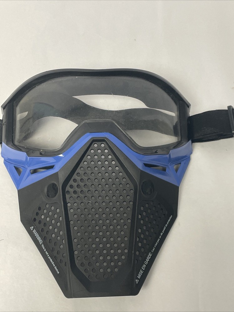 Hasbro Blue Team Protective Adjustable Face Mask Hard Plastic Elastic Strap