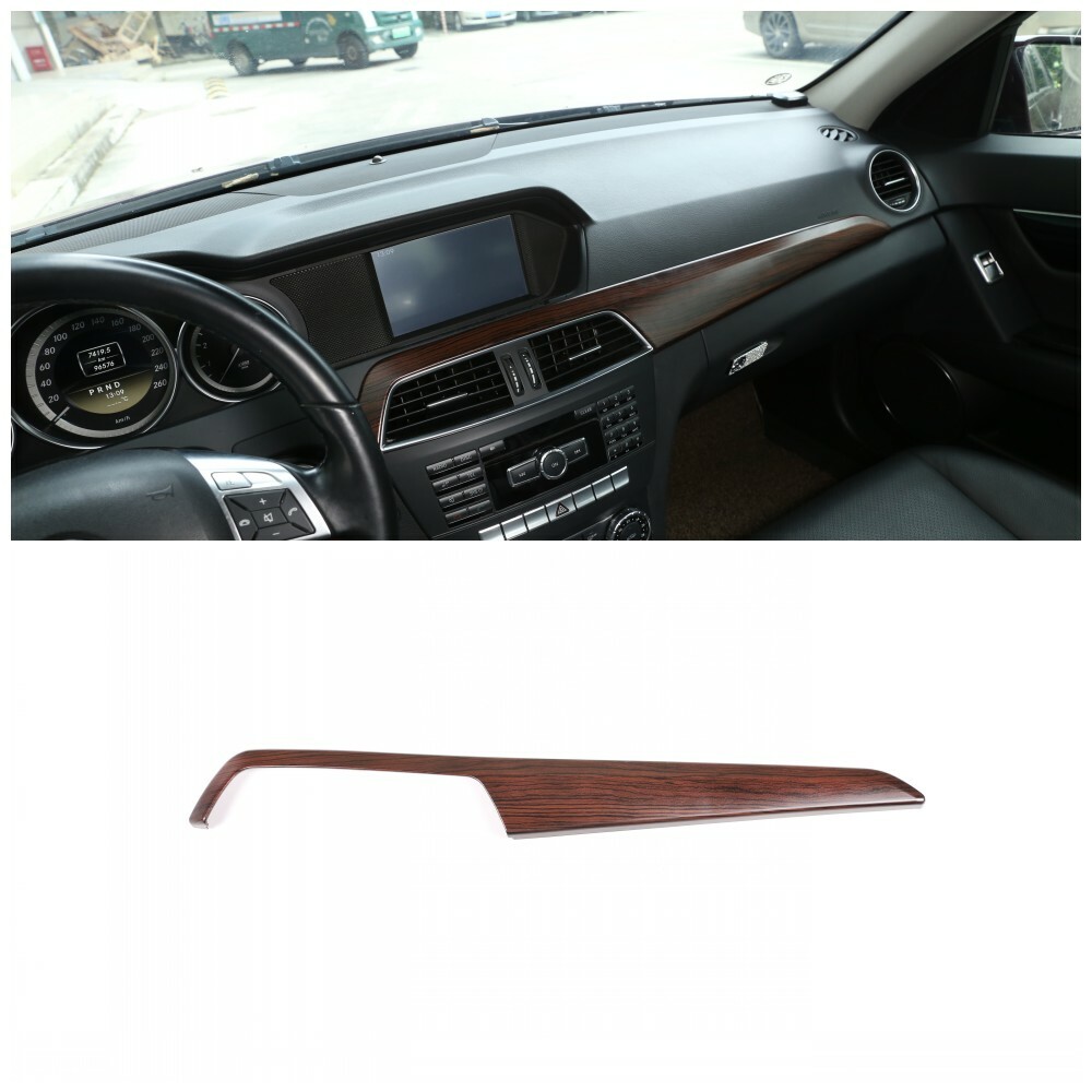 For Benz C-Class 2010-2013 Wood Grain Middle Console Dashboard Panel Trim