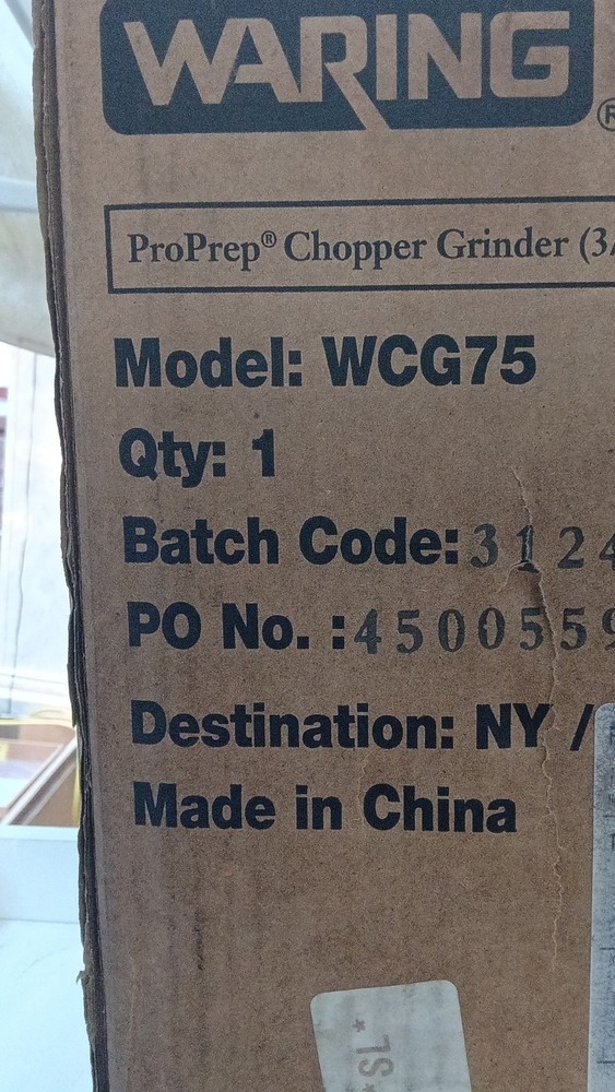 Waring WCG75 Chopper Grinder 3/4 Quart Batch Code 312511