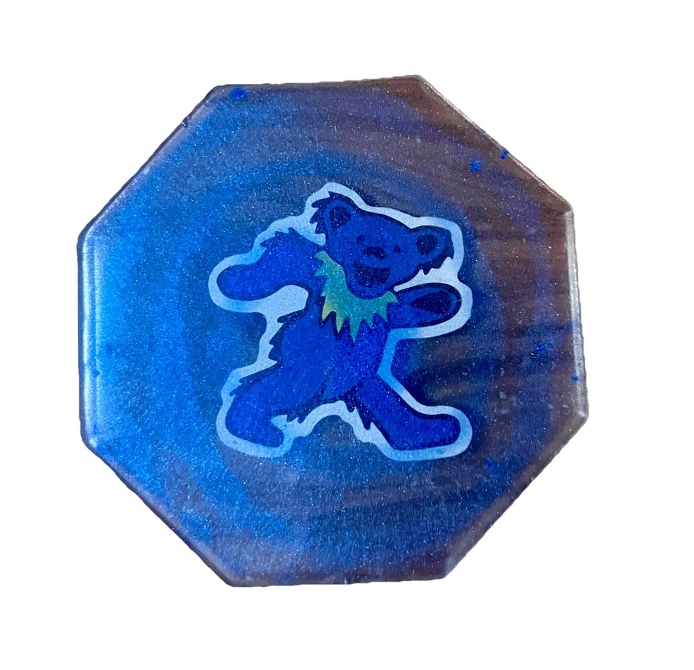 Handmade Grateful Dead Resin Coaster Set