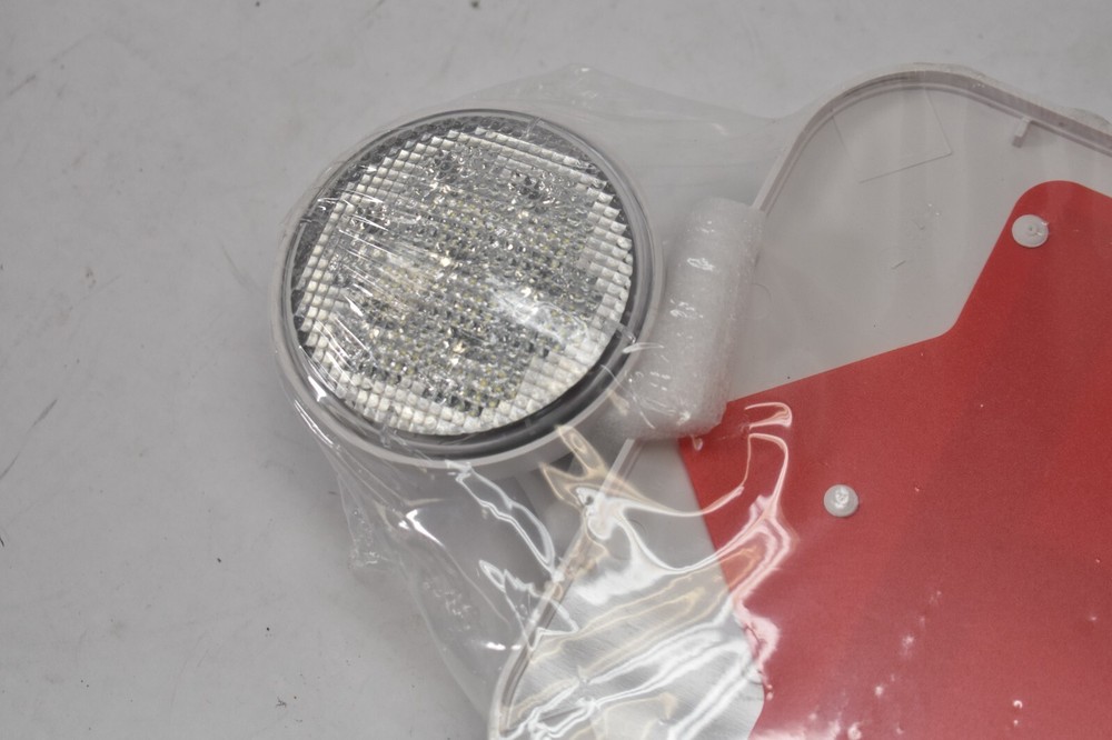 Electric LED White Exit Sign w Red Letters 2 Side Adjustable Light Ceiling Mount