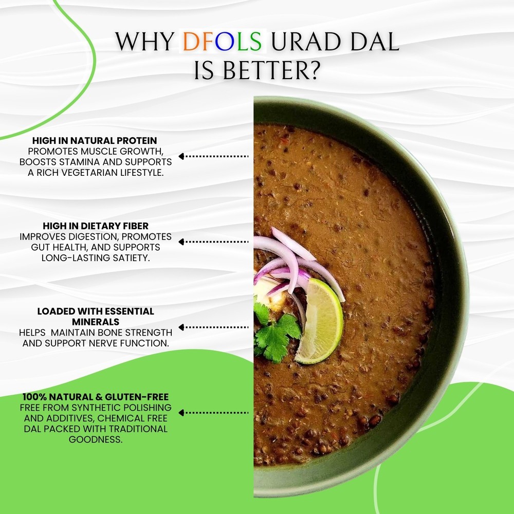 DFOLS Urad Dal Split Black Gram 0.55lb 8.82oz 250g ウラド豆ダール