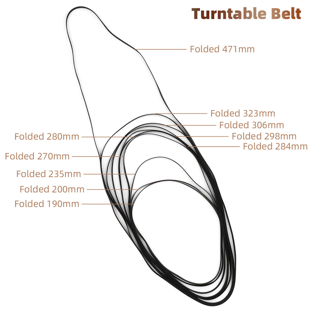 New 10pcs Turntable Belt Different Specifications Rubber Belt Replace Turntable