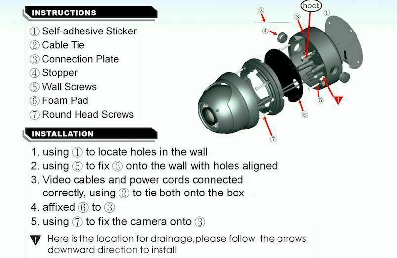 CCTV Security Dome Camera Mounting Junction Box (Charcoal)