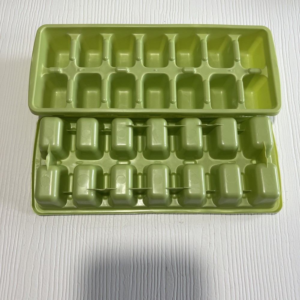 Lime Green Ice Cube Trays︱ Stack ︱Set of 2︱Vintage︱Tray︱