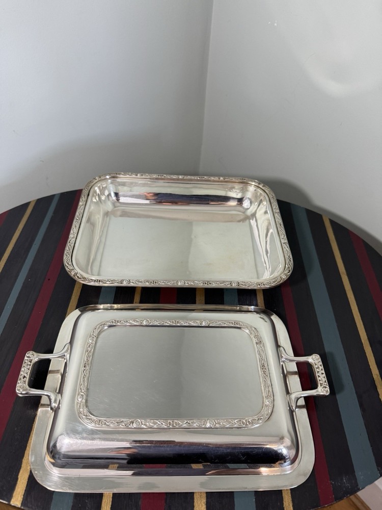 Vintage W. GREENWOOD & SONS Silver Plate Rectangular Entree Serving Dish