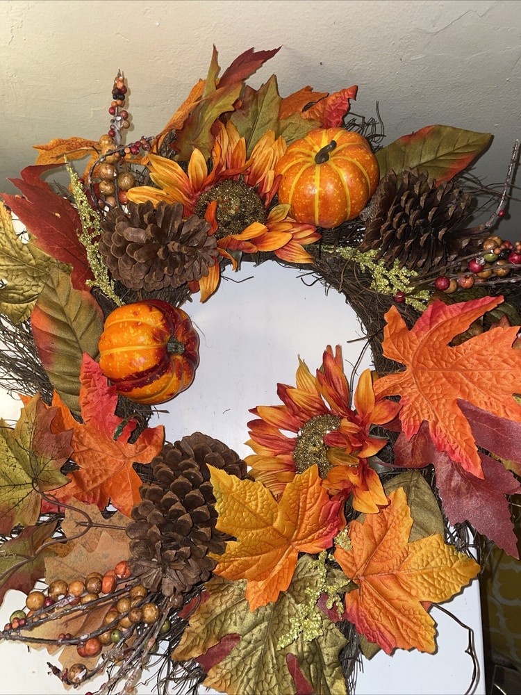 fall wreaths for front door 17”