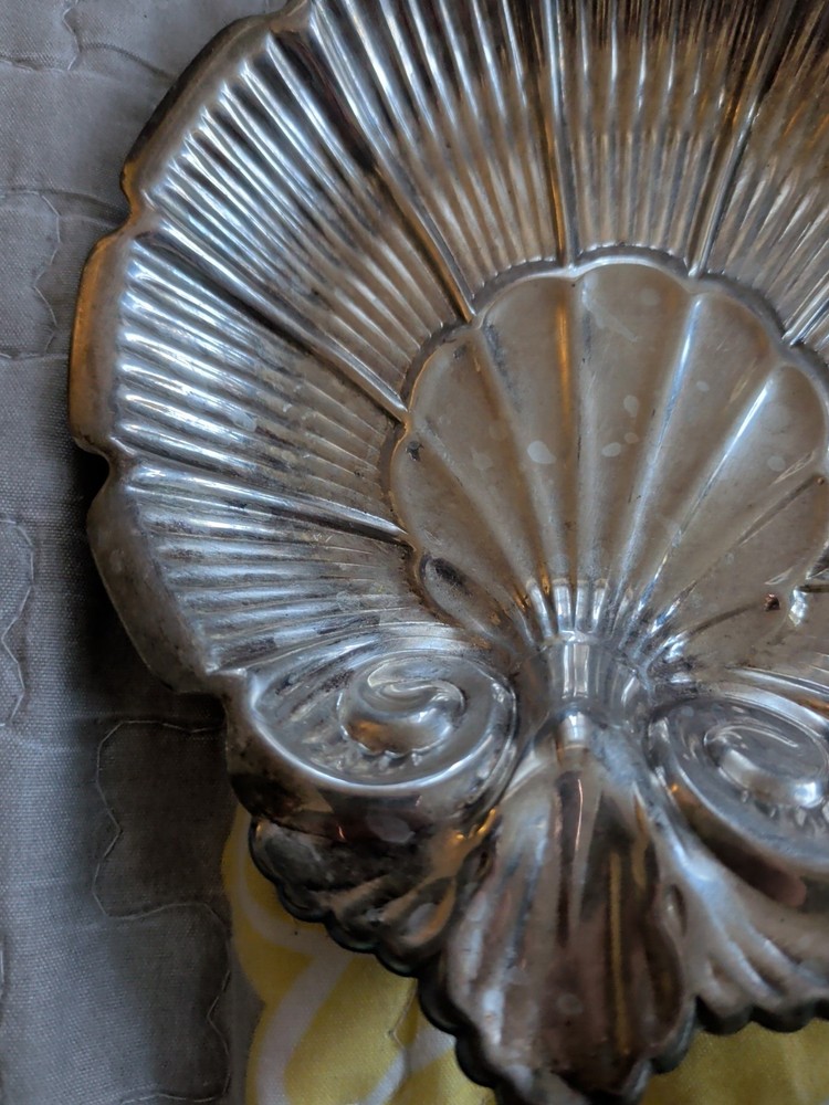 Vintage Silverplate Clam Shape Dishs