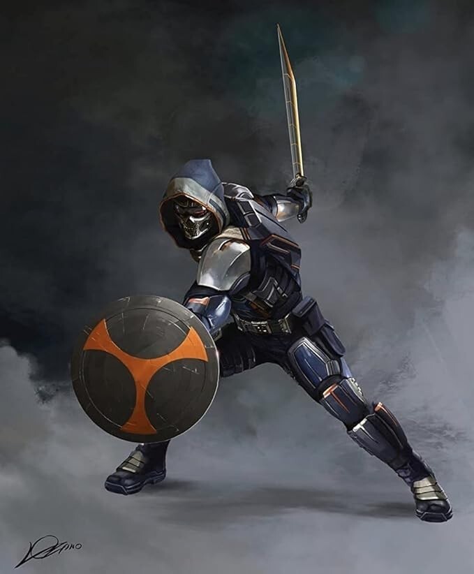 24" Handmade Taskmaster Shield Marvel Legend Black Halloween Cosplay Gift