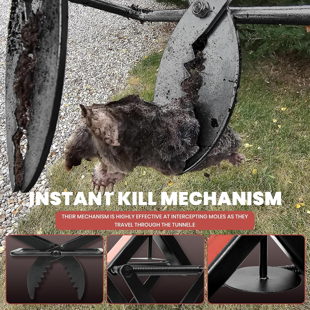 Mole Traps That Kill Best 2 Pack Scissor Mole Trap...