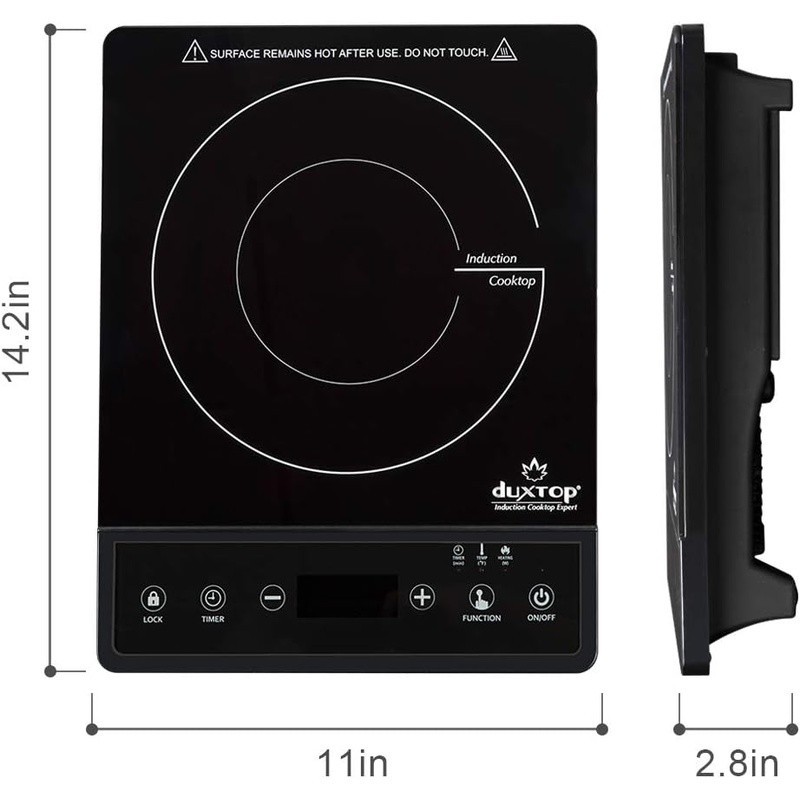 Portable Induction Burner 1800W W/ Touch Controls Energy Efficient Easy to Clean