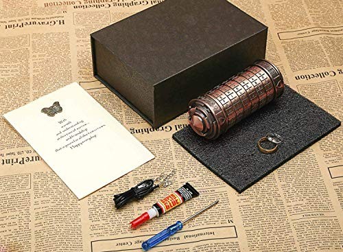 Cryptex Da Vinci Code Mini Cryptex Lock Puzzle Boxes with Special Copper