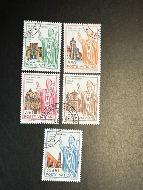 Vatican stamp 890-894 used