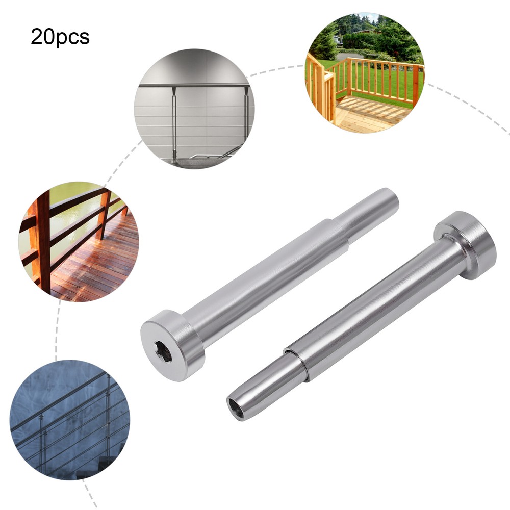 20 PCS Cable Railing Hardware Invisible Receiver Swage Stud End Fitting Kits New