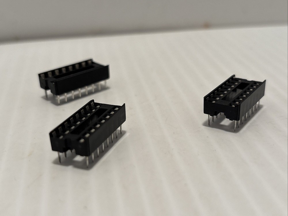 3 Pcs AMP CONNECTOR 16-PIN IC SOCKET DIP BOTTOM