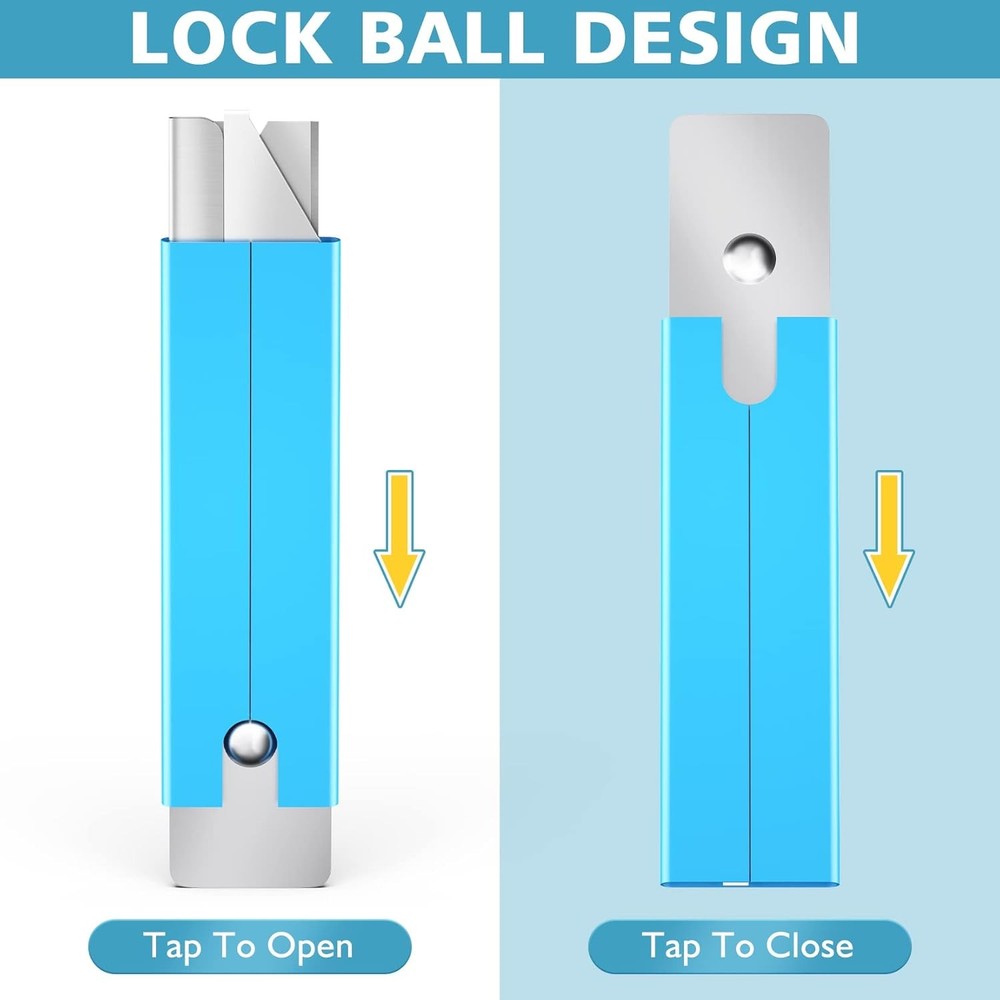 DIYSELF Box Cutters, 12 Pack Cutter Retractable, 12-Pack, Blue