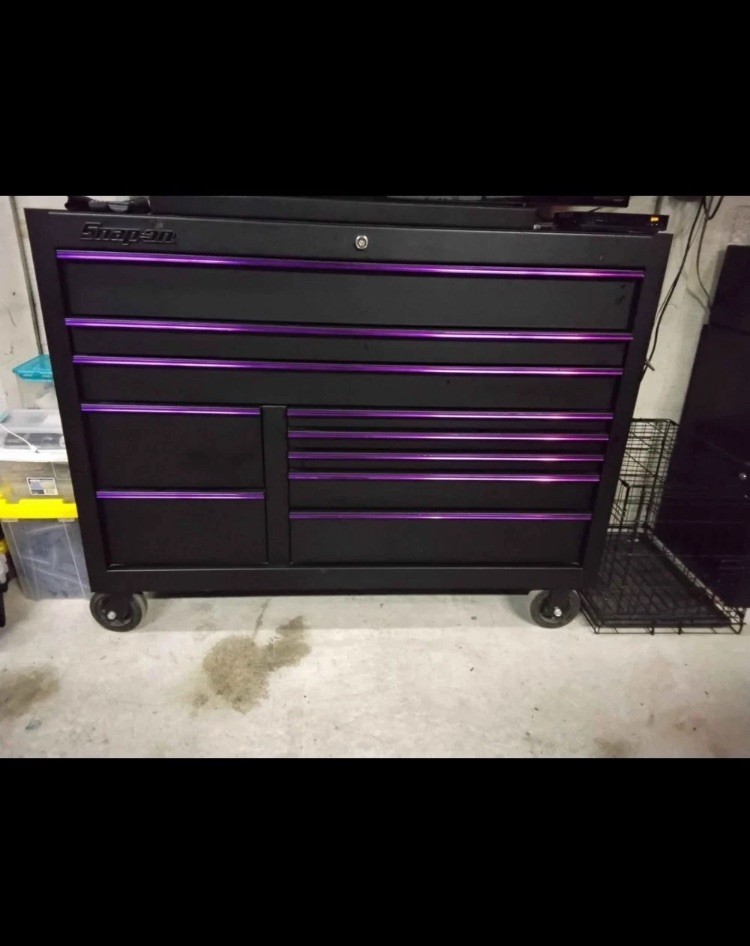 Snap-tools 10 Draw Tool Box with Power Socket Organizer Black and Purple New