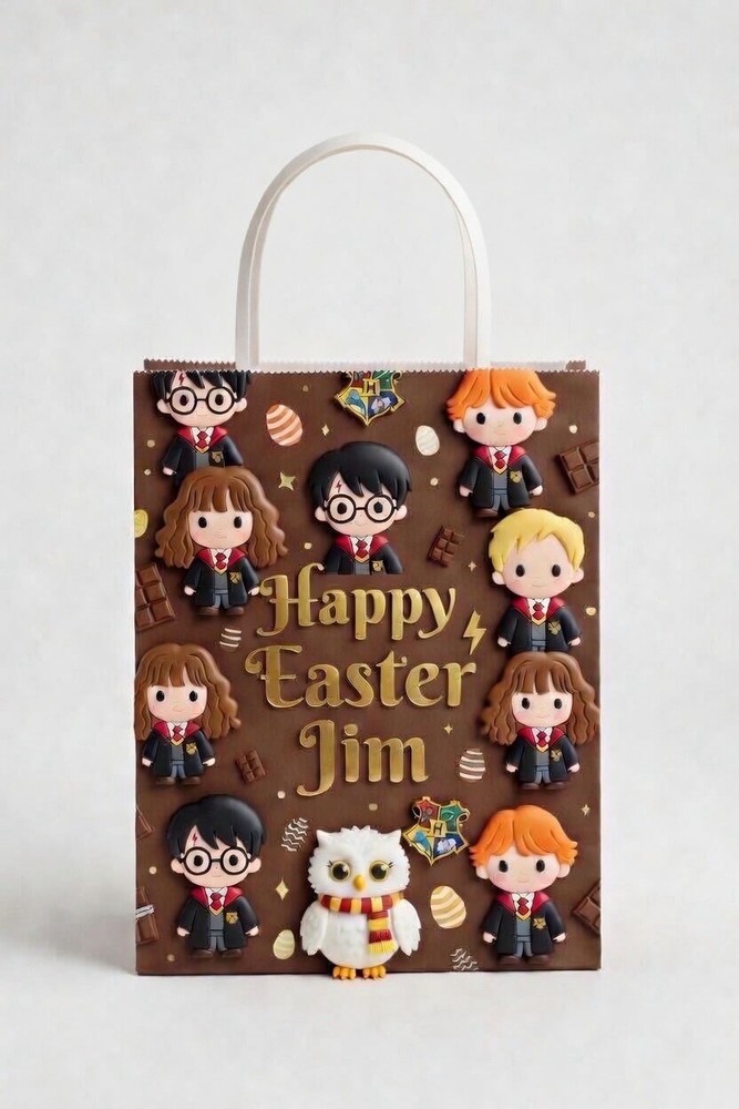 Custom Easter  Bag - Happy Wizard Easter Bag  - Personalised  Easter Bag