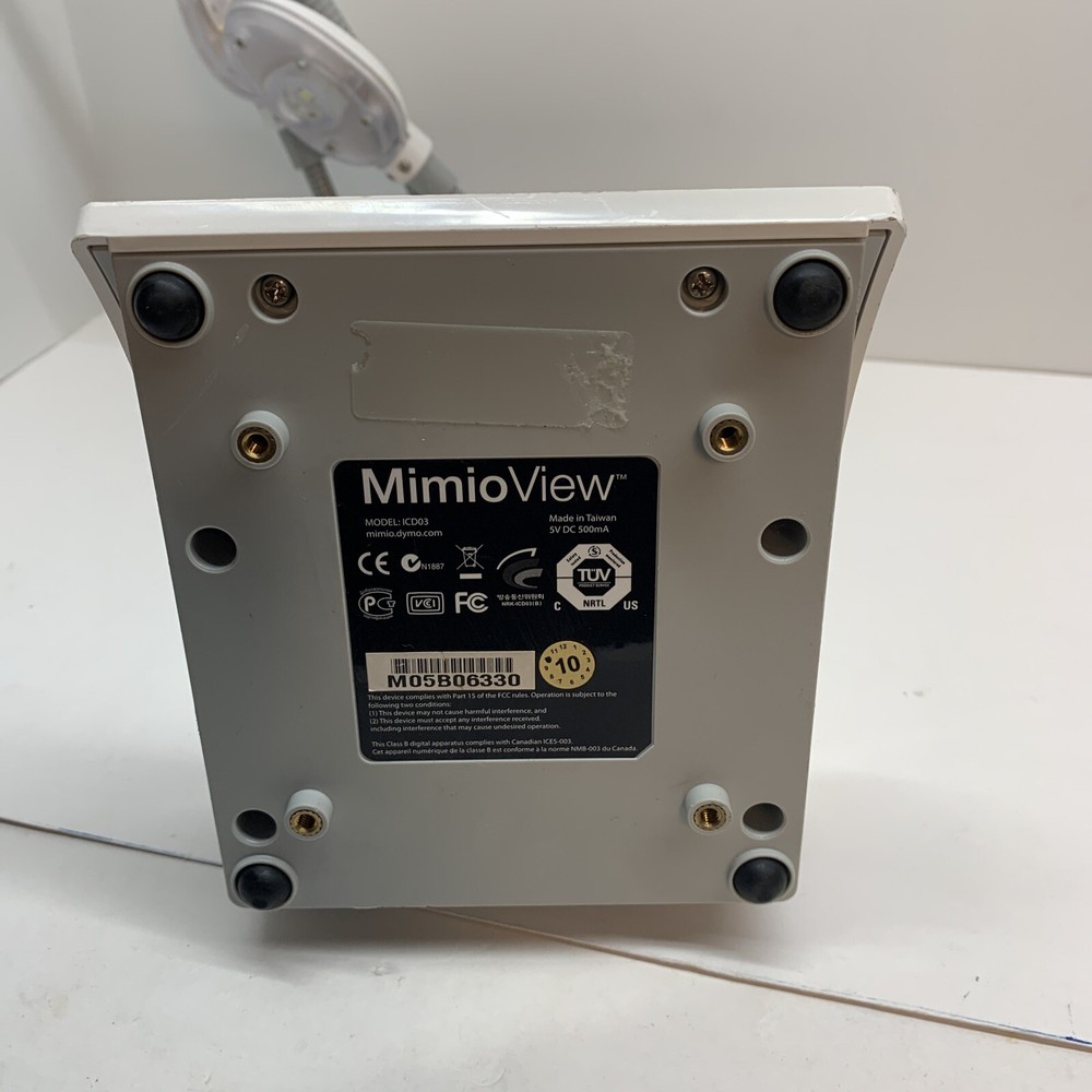 DYMO Mimio View White USB Document Camera Model ICD03