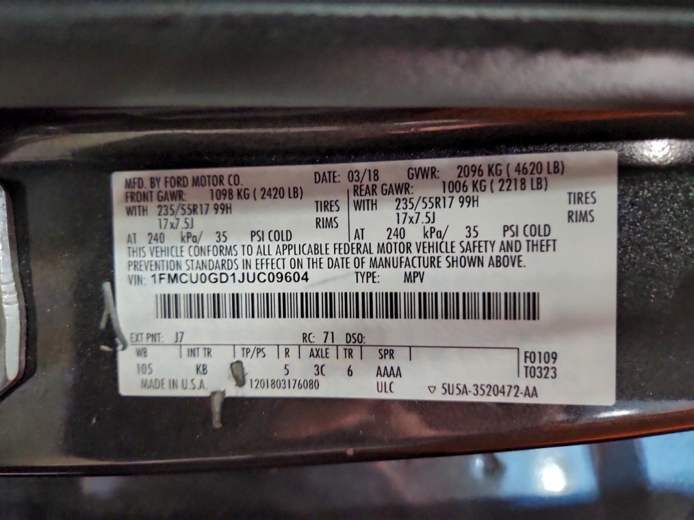 Used A/C Selector Switch fits: 2018 Ford Escape front automatic temperature cont