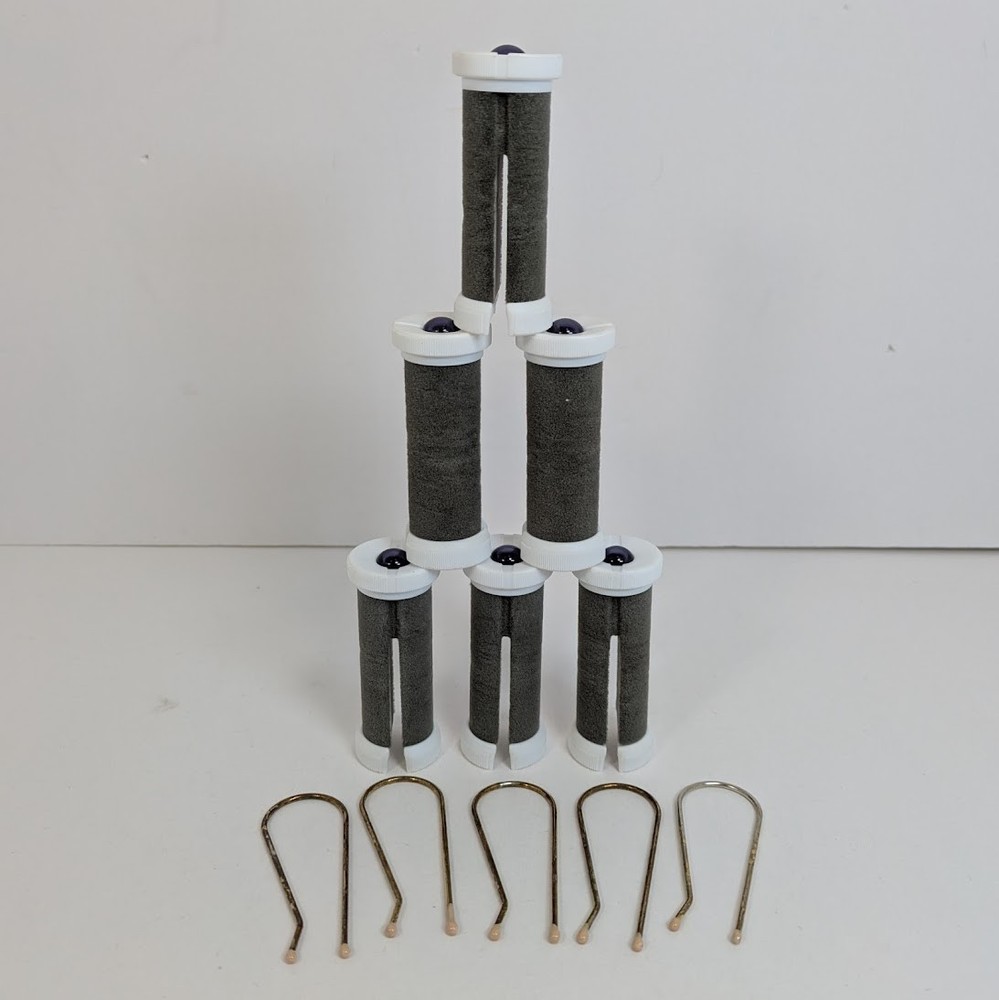 Conair CHV21 Replacement Velvet Flocked Hot Rollers Medium (6) 2012 with 5 Clips