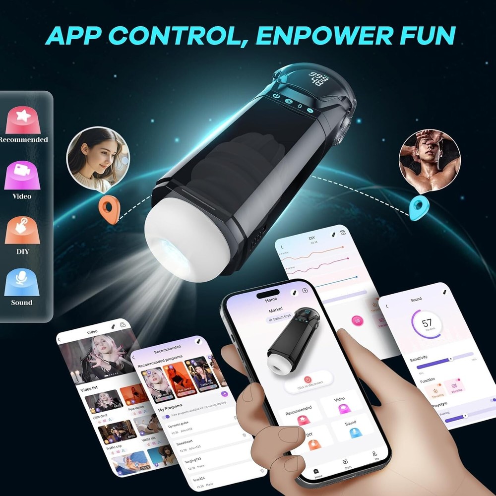 Male Masturbaters Automatic HandsFree Rotating Cup Thrusting Stroker Lubricants