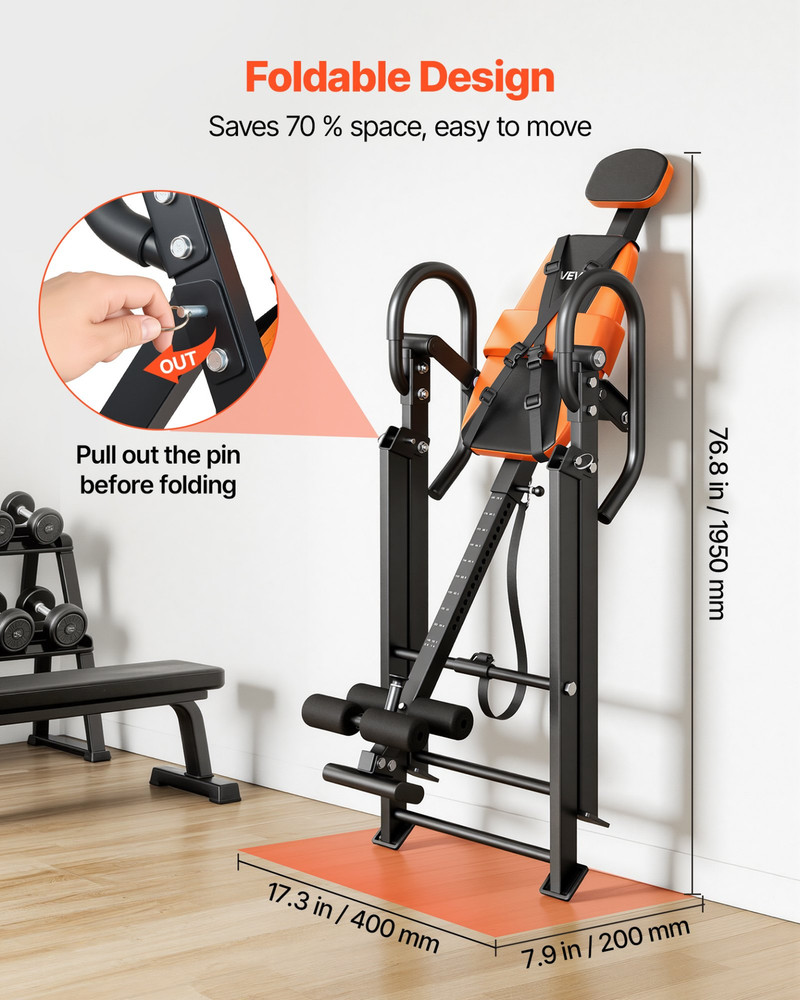 Inversion Table 300lb Capacity Back Stretcher Adjustable Decompression