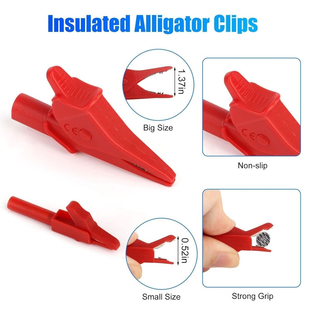 25PCS Multimeter Leads Kit with Replaceable Wire Piercing Probes, Alligator ...