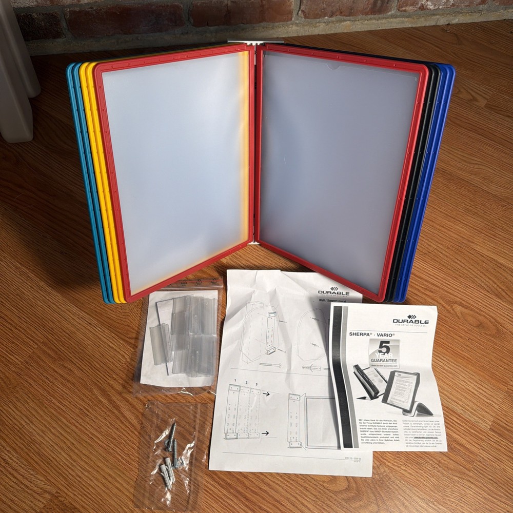 DURABLE - SHERPA® DISPLAY PANEL SYSTEM w/10 Panels 536000 Open Box