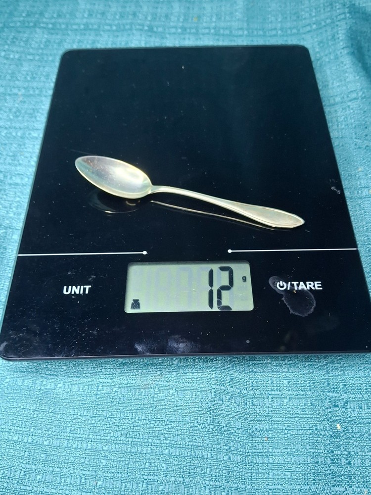 Antique German .800 Solid Silver Spoon - Crescent & Crown Hallmarks - 4.5" 12g