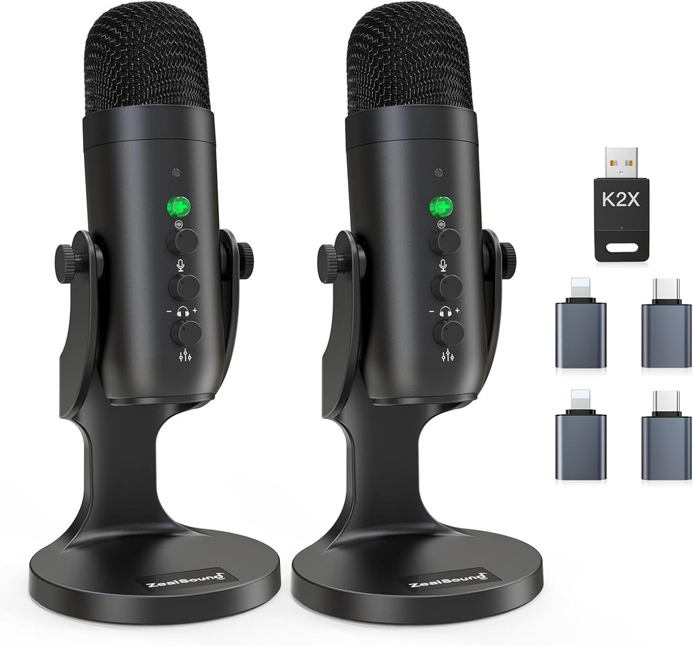 Podcast Microphone, Podcast Equipment Bundle for Iphone PC Ipad Android, Dual Wi