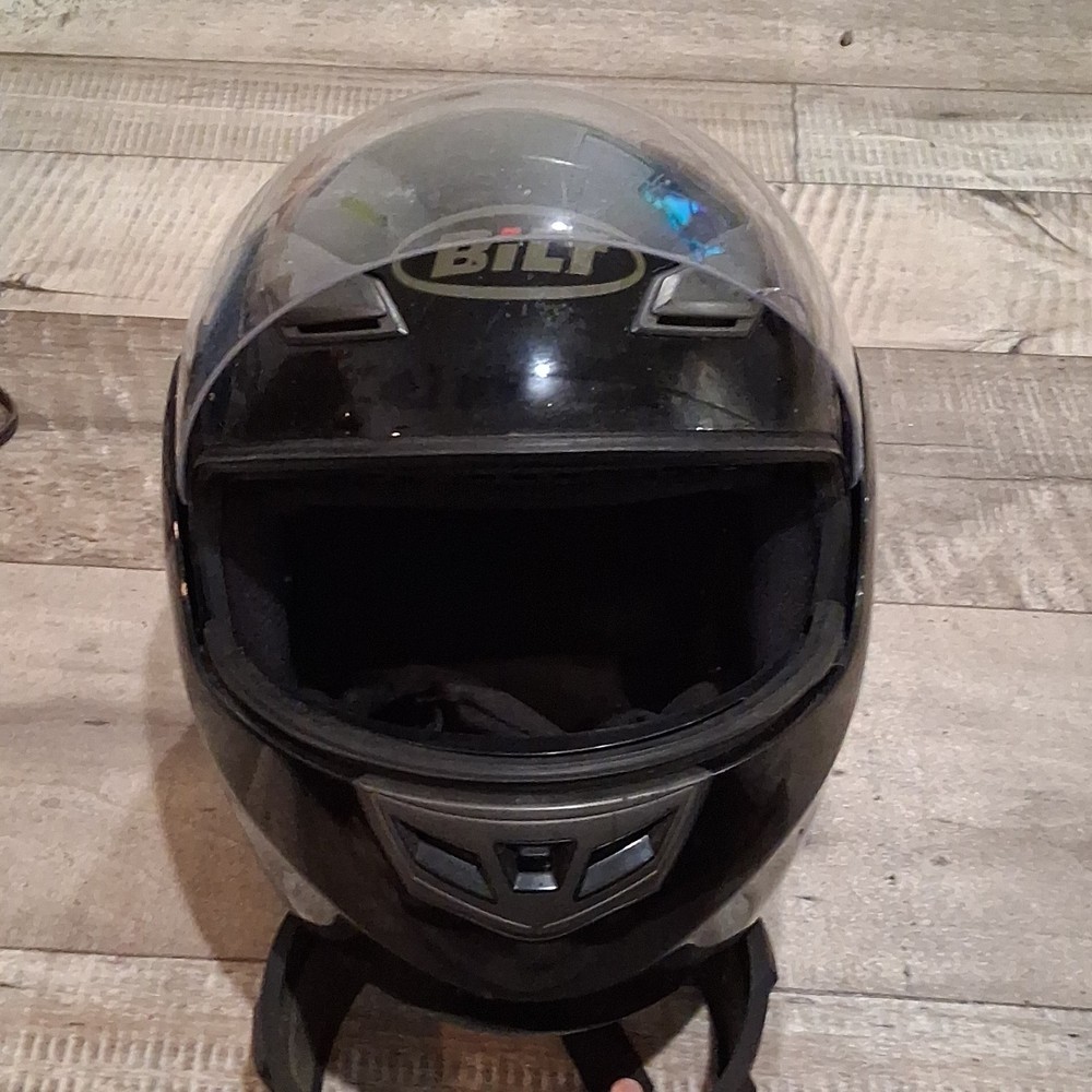 A Bilt Helmit. Has A Fully raisable Front Mask And Face Shield.