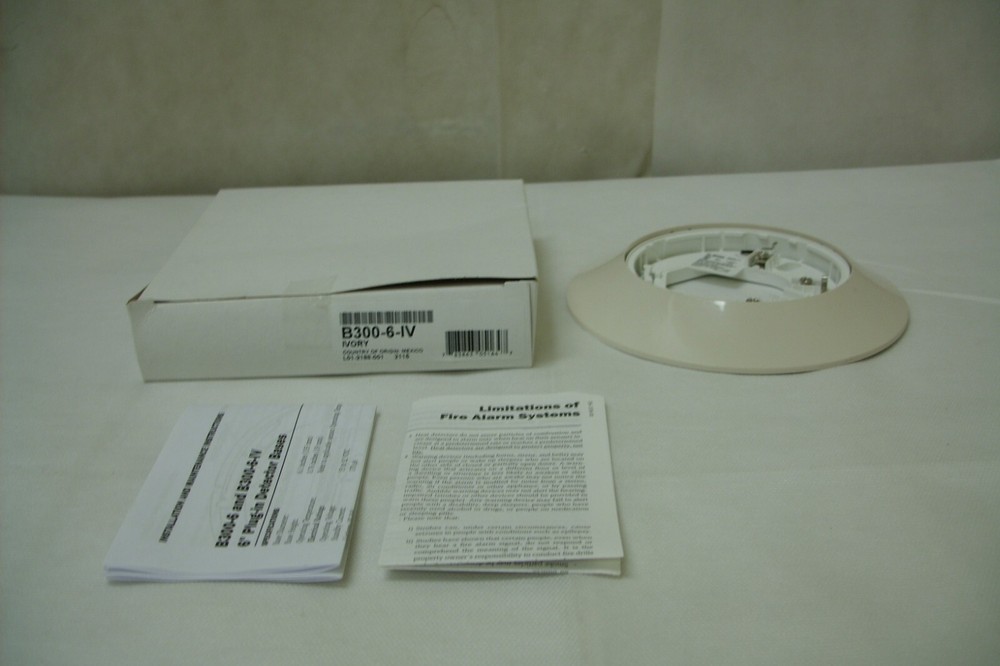 System Sensor B300-6-IV ~ 6" Detector Base Low-Profile Standard Flanged - Ivory